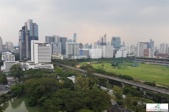Baan Somthavil | Extra Large Three Bedroom for Rent with Views of Lumpini Park and Royal Bangkok Sport Club in Ratchadamri-0