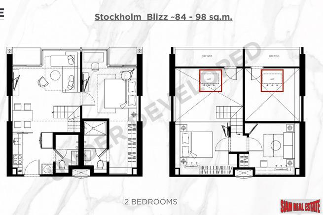 Two Bedroom Duplex Development Built 500 M. from New Orange MRT Line in Rama 9