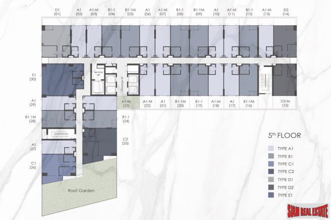 Two Bedroom Duplex Development Built 500 M. from New Orange MRT Line in Rama 9