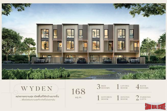 New Project of Premium Townhomes in a Picturesque Community with Excellent Facilities near Mega Bangna - 3 Bed 168 Sqm Units